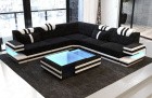 Design Polster Couch Ragusa L Form in dunkelgrau - Hugo13 Strukturstoff