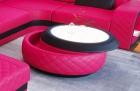 Design Couchtisch Berlin in Leder mit Stauraum in pink - schwarz