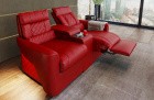 Kinosessel Relax Leder in rot mit elektrischer Relaxfunktion