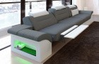 Dreisitzer Sofa Monza Stoff mit elektrischer Relaxfunktion in grau - Mineva 15 - Die Relaxfunktion ist optional erhältlich.