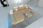 Couch Bellagio L Form in sandbeige-weiss