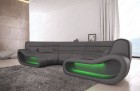 Rundes Bigsofa Concept Leder mit LED in grau