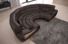 Rundes Big Sofa Concept in dunkelbraunem Leder