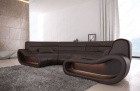 Modernes Big Sofa Concept in Leder Dunkelbraun