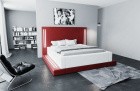 Design Boxspringbett Casoria mit LED Beleuchtung in rot-weiß