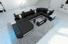 Wohnlandschaft Bellagio U Form Sofa in Schwarz-Weiß
