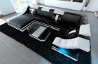 Sofa Wohnlandschaft Turino U Form Schwarz-Weiß