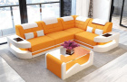 Sofa mit Mikrofaser Como L Form in apricot - Mineva16