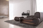 Couch Concept Ledersofa L Form lang Dunkelbraun