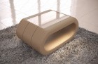 Leder Couchtisch Concept Leder in sandbeige mit LED Beleuchtung(optional)
