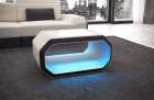 Design Couchtisch Stoff Roma mit LED in elfenbein - Hugo1 Strukturstoff
