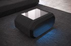 Design Couchtisch Stoff Roma mit LED in schwarz - Hugo14 Strukturstoff