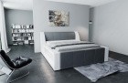 Modernes Design Boxspringbett Fermo in grau-weiß