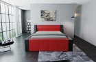 Modernes Design Boxspringbett Fermo in schwarz-rot