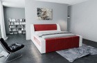 Modernes Design Boxspringbett Fermo in rot-weiß