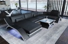 Moderne Couch Calabria als U Form in schwarz - weiss