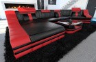 Sofa Wohnlandschaft Turino C-Form in schwarz rot