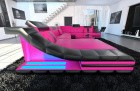 Sofa Wohnlandschaft Turino XXL pink-schwarz
