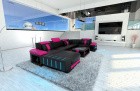 Sofa Wohnlandschaft Bellagio U Form schwarz-pink