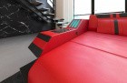 Sofa Ravenna Leder L Form rot-schwarz