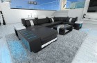 Wohnlandschaft Bellagio U Form Sofa in Schwarz-Weiß