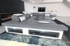 XXL Wohnlandschaft Enzo U Form Sofa in Grau-Weiß