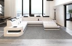 XXL Wohnlandschaft Wave U Form Sofa in Weiß-Schwarz