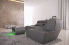 Detailansicht des Leder Sofas Concept Mini L Form in grau