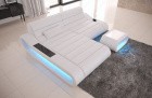 Couch Concept Leder L Form klein weiss