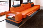 Design 3 Sitzer Parma mit LED Beleuchtung - orange-schwarz