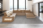 Sofa Wohnlandschaft Wave XXL mit LED Beleuchtung in sandbeige-weiss