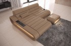 Couch Concept Ledersofa Ecksofa L Form klein Sandbeige