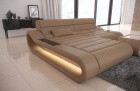 Couch Concept Ledersofa Ecksofa L Form klein Sandbeige