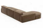 Polster Ecksofa Alegranza L Form Lounge mit Samtstoff Bezug in Braun - Detailansicht