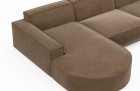 Polster Ecksofa Alegranza L Form Lounge mit Samtstoff Bezug in Braun - Detailansicht