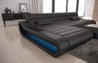 Couch Concept Leder L Form lang schwarz