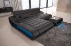 Couch Concept Ledersofa Ecksofa L Form klein Schwarz