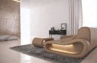 Couch Concept Leder L Form lang sandbeige