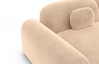 Polstercouch Barcelona L Form kurz mit Samtstoff Bezug - Beige - Detailansicht