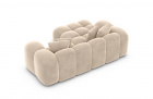 Luxus Stoff Ecksofa Formentera L Form Mini mit Samtstoff Bezug - Creme