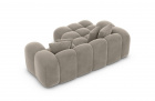 Luxus Stoff Ecksofa Formentera L Form Mini mit Samtstoff Bezug - Grau