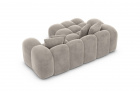 Luxus Stoff Ecksofa Formentera L Form Mini mit Samtstoff Bezug - Sand