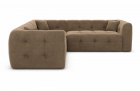 Designer Stoffsofa Sevilla L Form mit Samtstoff Bezug - Braun