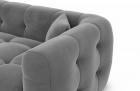 Designer Stoffsofa Sevilla L Form mit Samtstoff Bezug - Dunkelgrau - Detailansicht