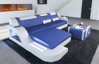 Design Polster Eck Sofa Palermo L Form in blau - SunVelvet1027