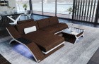 Luxus Couch Calabria L Form in braun - Hugo8