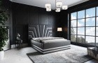 Design Komplettbett Cecina in Schwarz mit silbernen Leisten - Im Set mit Matratze und Lattenrost
