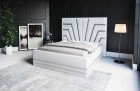 Komplettbett Cecina in Weiß mit silbernen Leisten - Im Set mit Matratze und Lattenrost