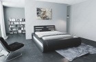 Designerbett Sorano modern mit LED Beleuchtung in schwarz-weiß