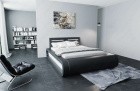 Designerbett Sorano modern mit LED Beleuchtung in schwarz-weiß
